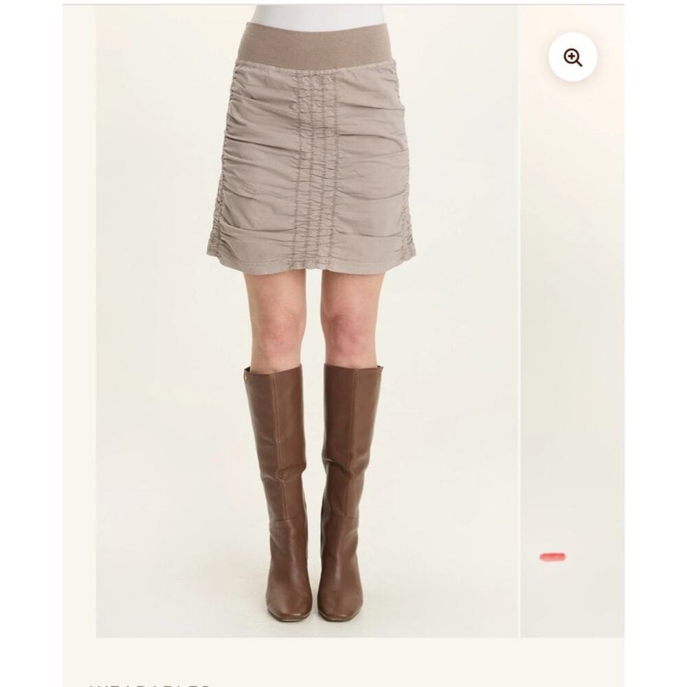 XCVI Wearables Trace Skirt Ruched Pull on Taupe Size M/L